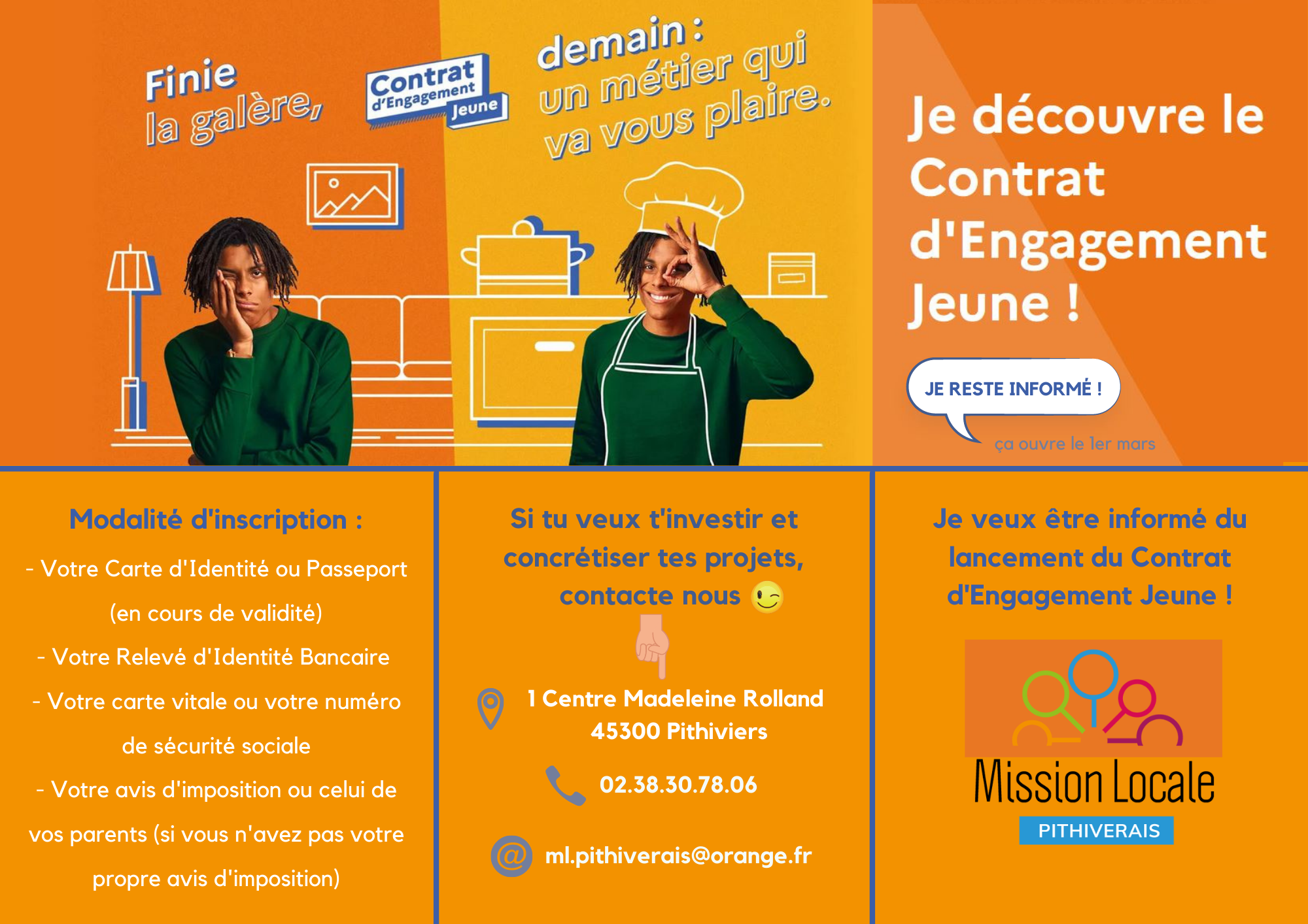[CONTRAT D’ENGAGEMENT JEUNE] – Mission Locale du Pithiverais